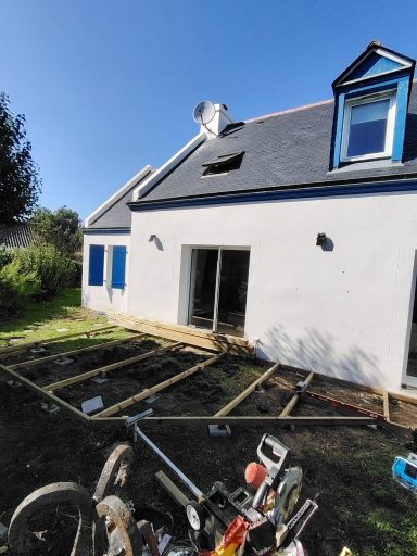 Terrasse bois premier lambourdage